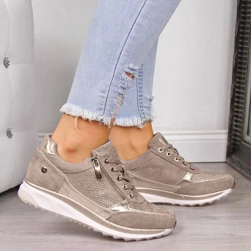 Women's Wide Fit Walking Shoes - Apricot