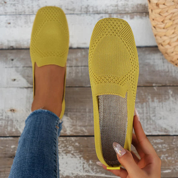 Women's Round Toe Ballet Flats Yellow