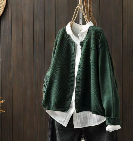 Women's Lightweight Open Front Cardigan - Green