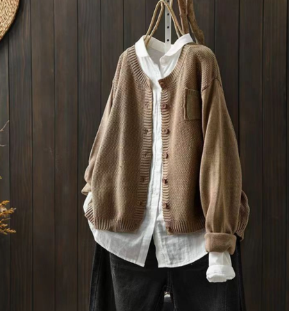 Women's Lightweight Open Front Cardigan - Khaki