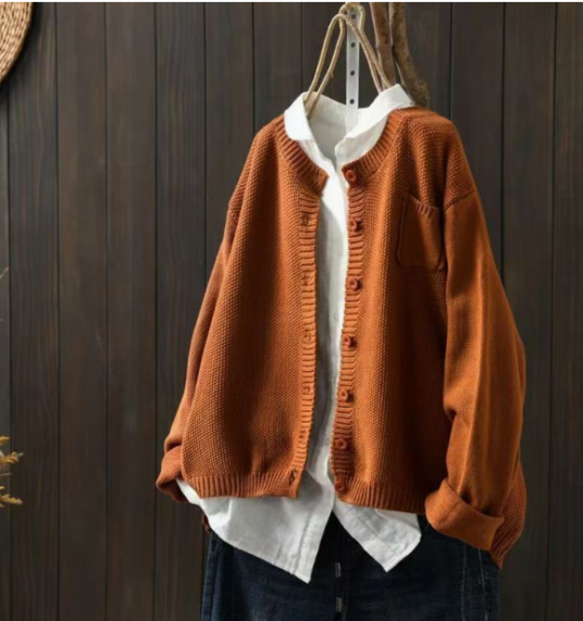 Women's Lightweight Open Front Cardigan - Light Brown