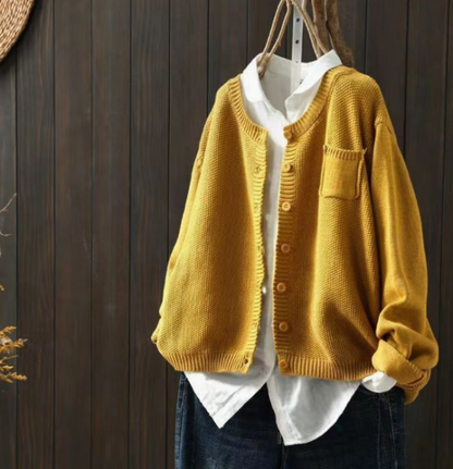 Women's Lightweight Open Front Cardigan - Yellow