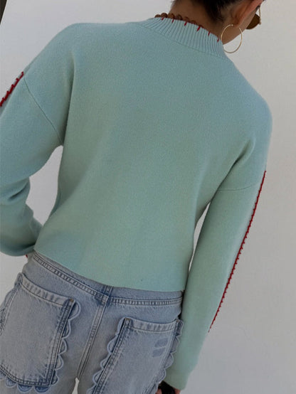 Women's Open Front Patterned Cardigan - Blue