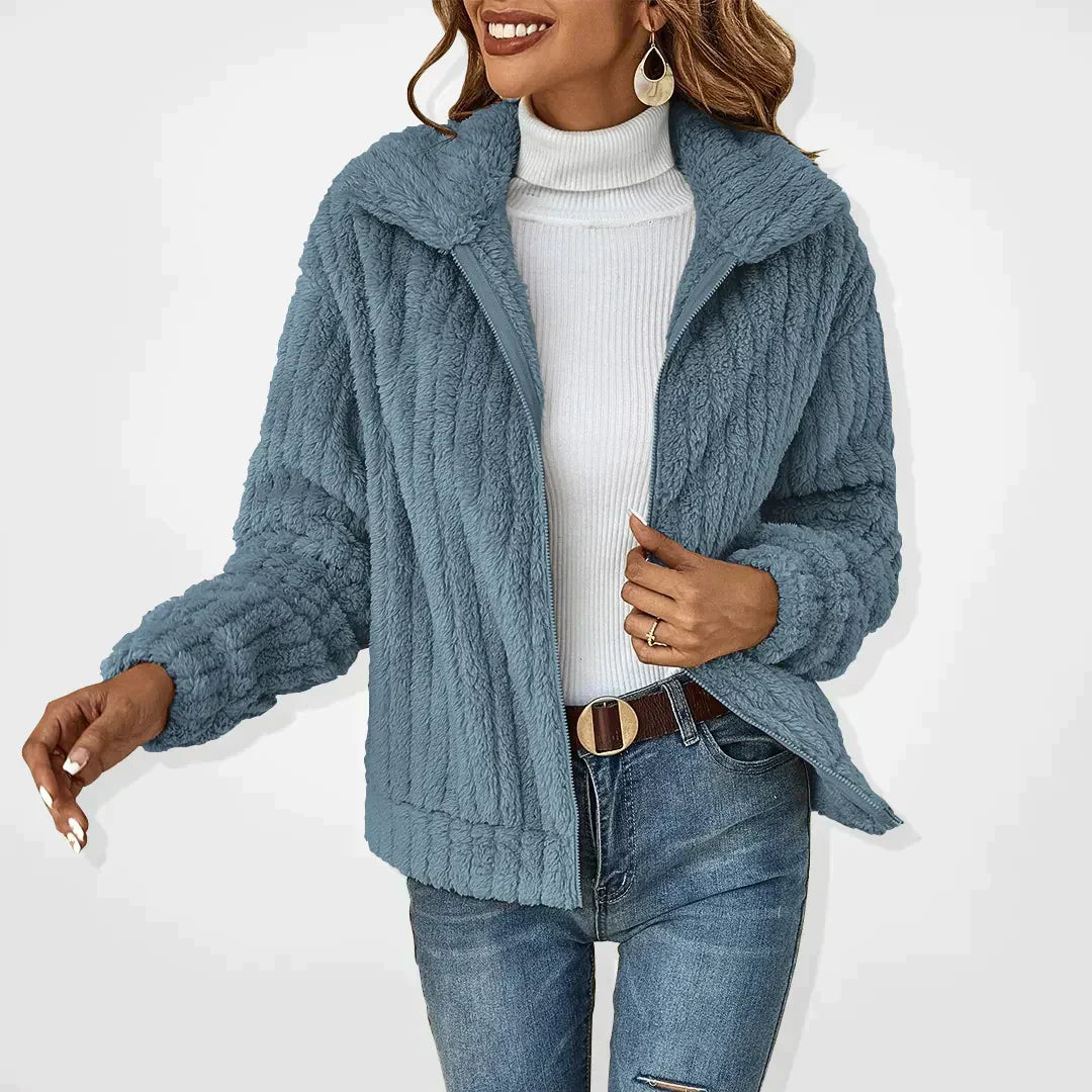 Women's Plush Cardigan - Blue