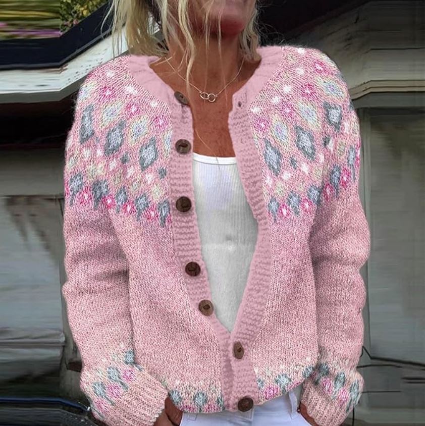 Women's Open Front Cardigan - Pink