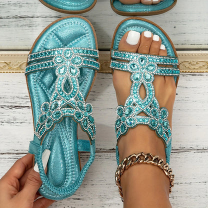 Women's Boho Comfort Sandals - Sky Blue