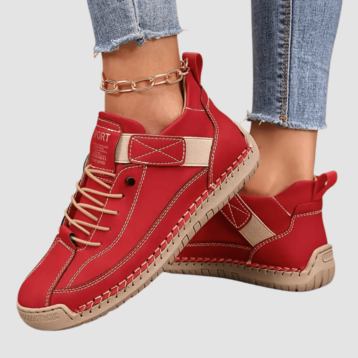 Women's Walking Sneakers - Red