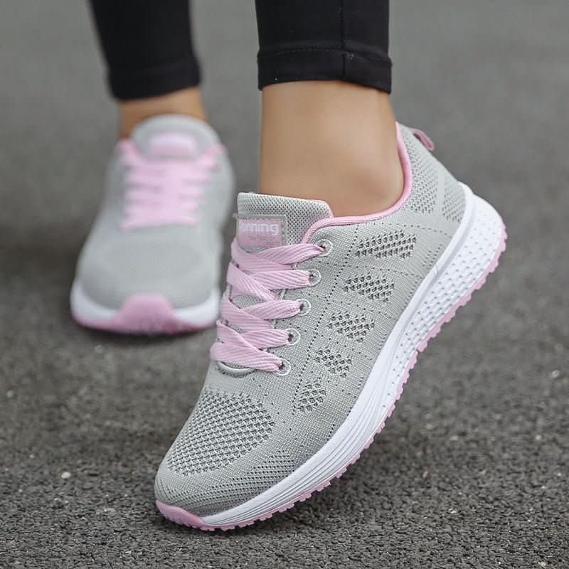 Women's Breathable Walking Shoes - Pink Grey