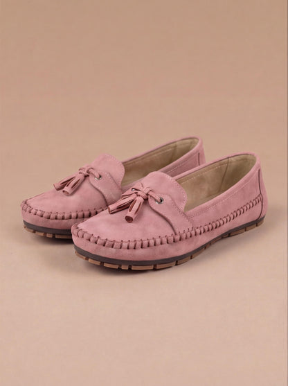 Women's Tassel Loafers - Pink