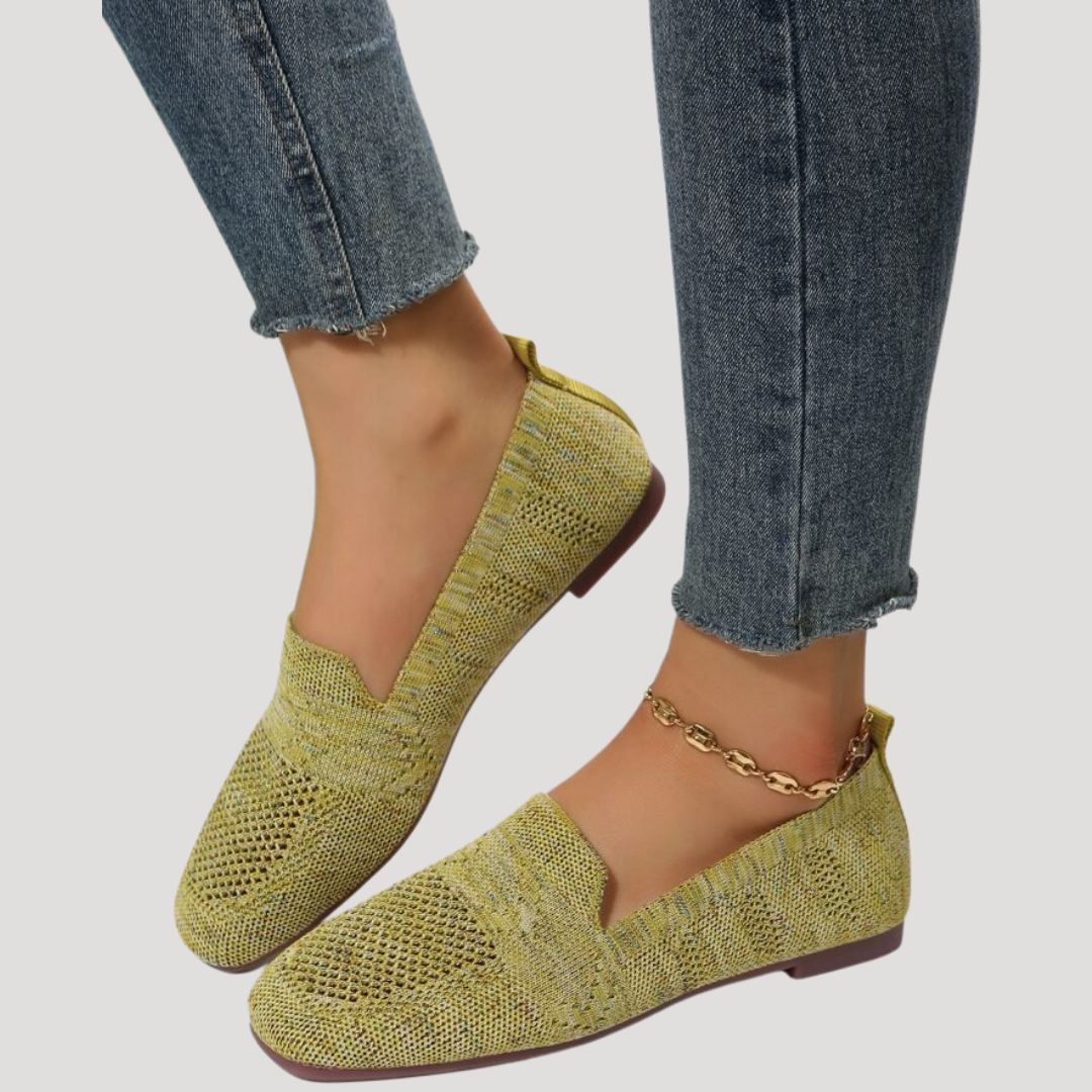 Women's Square Toe Ballet Flats Green