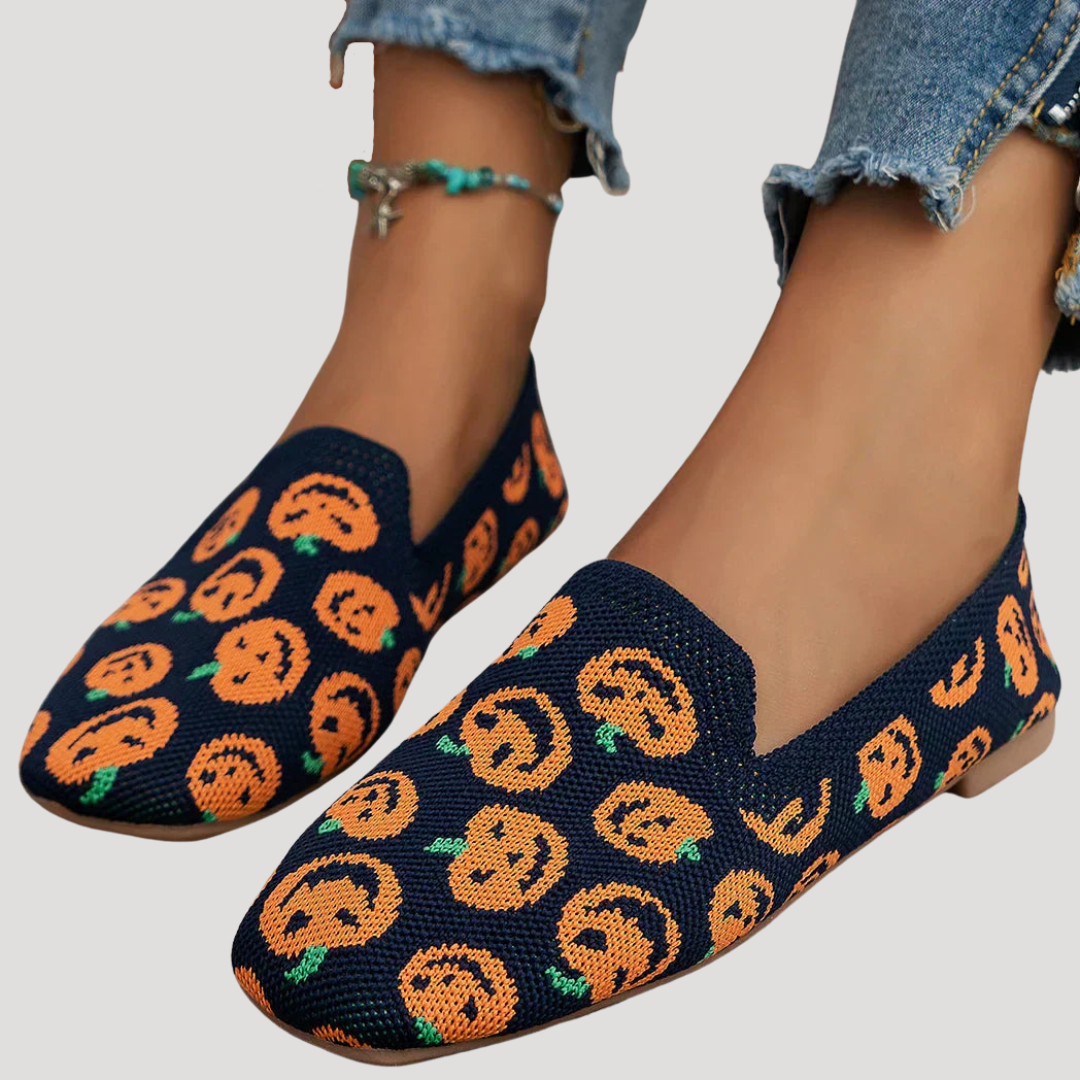Women's Square Toe Ballet Flats Orange