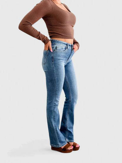 Women's High Waist Skinny Jeans - Medium Blue