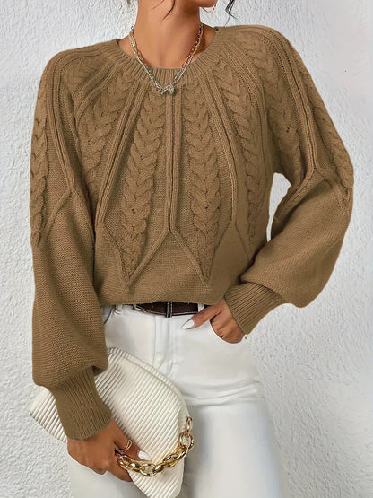 Women's Modern Sweater with Relaxed Fit - Brown