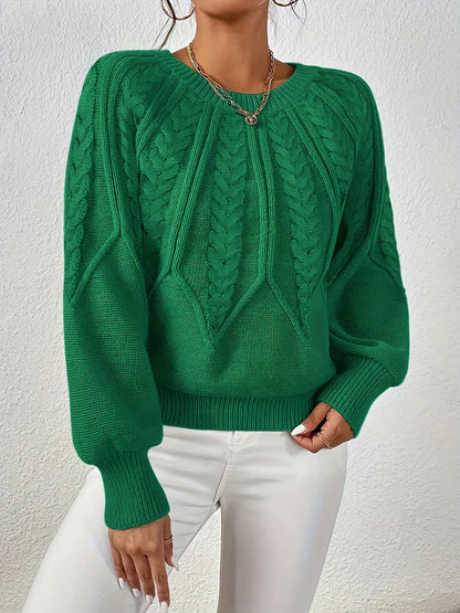 Women's Modern Sweater with Relaxed Fit - Green