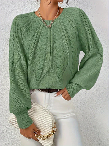 Women's Modern Sweater with Relaxed Fit - Light Green