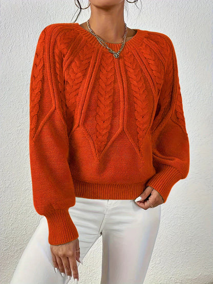 Women's Modern Sweater with Relaxed Fit - Orange