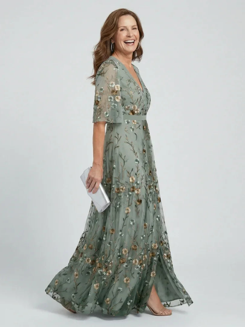 Women's Wedding Guest Maxi Dress with Halter Neck and Floral Design